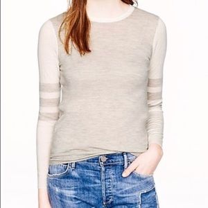 J. Crew Featherweight Cashmere Varsity Stripe Top